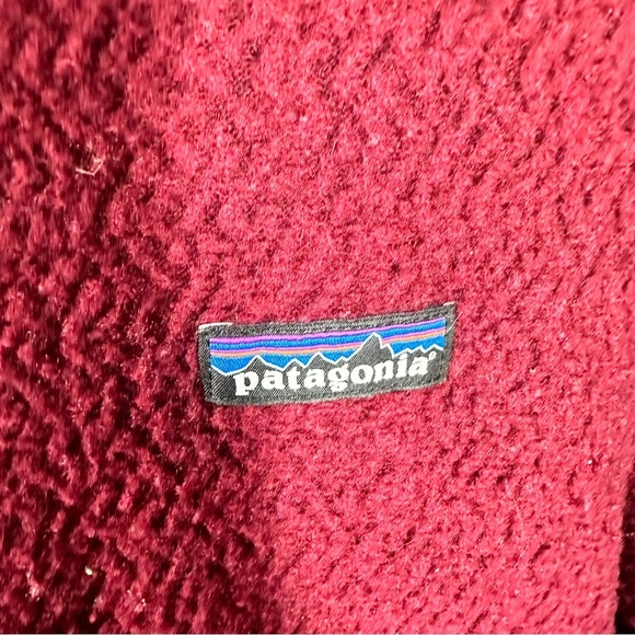 Patagonia Maroon Sherpa Fuzzy Jacket sz L - Picture 5 of 8